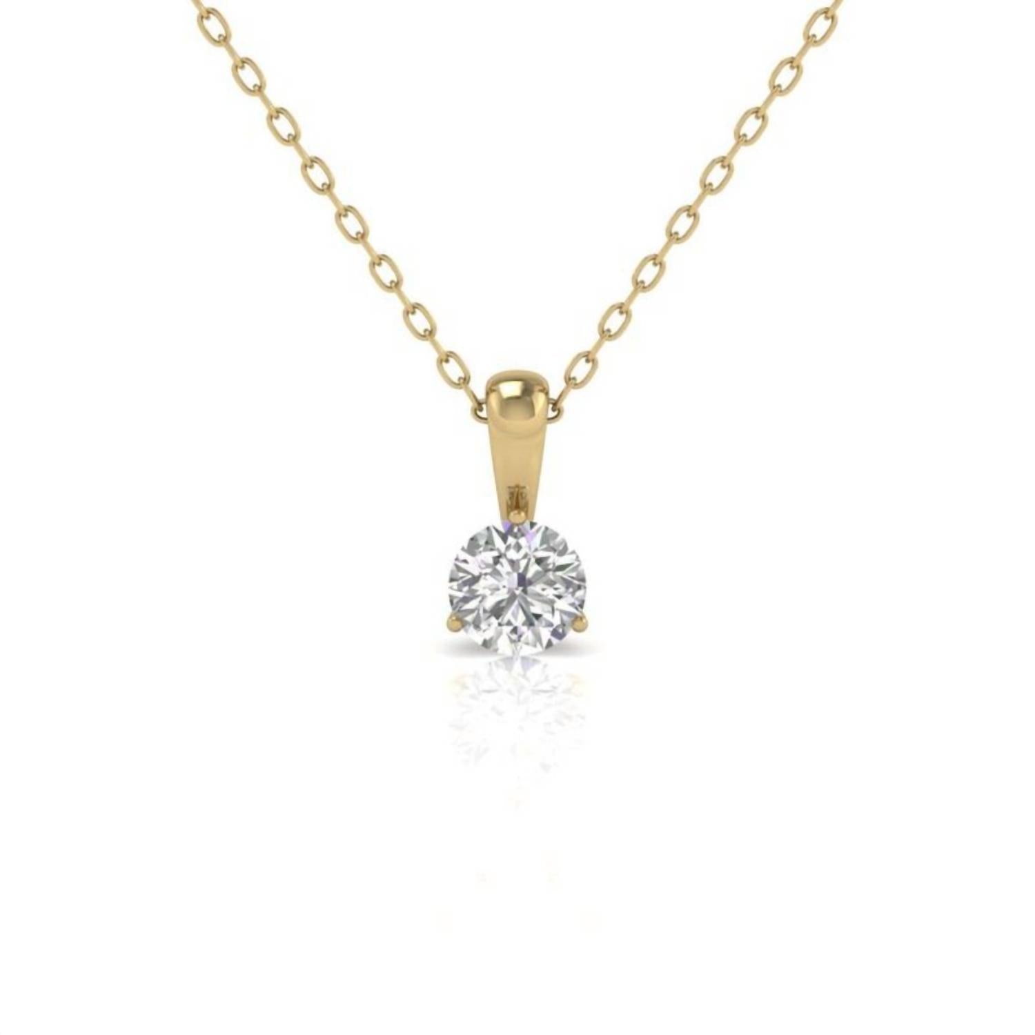 Diana M Jewels - Women's Round Diamond Solitaire On A Bail Pendant (12.00 Ct)