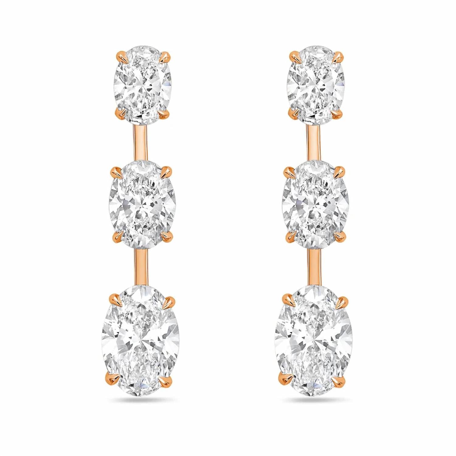 Diana M Jewels - Women's Oval Lab-Grown Diamond Stud Earrings (20.00 Ct TCW) - Signature