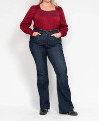 Judy Blue - High Waist Raw Hem Flare Jeans - Plus