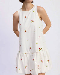 En Saison - Women's Strawberry Kiss Bubble Hem Mini Dress