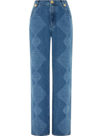 Hayley Menzies - Laser Printed Cropped Wide Leg Jeans