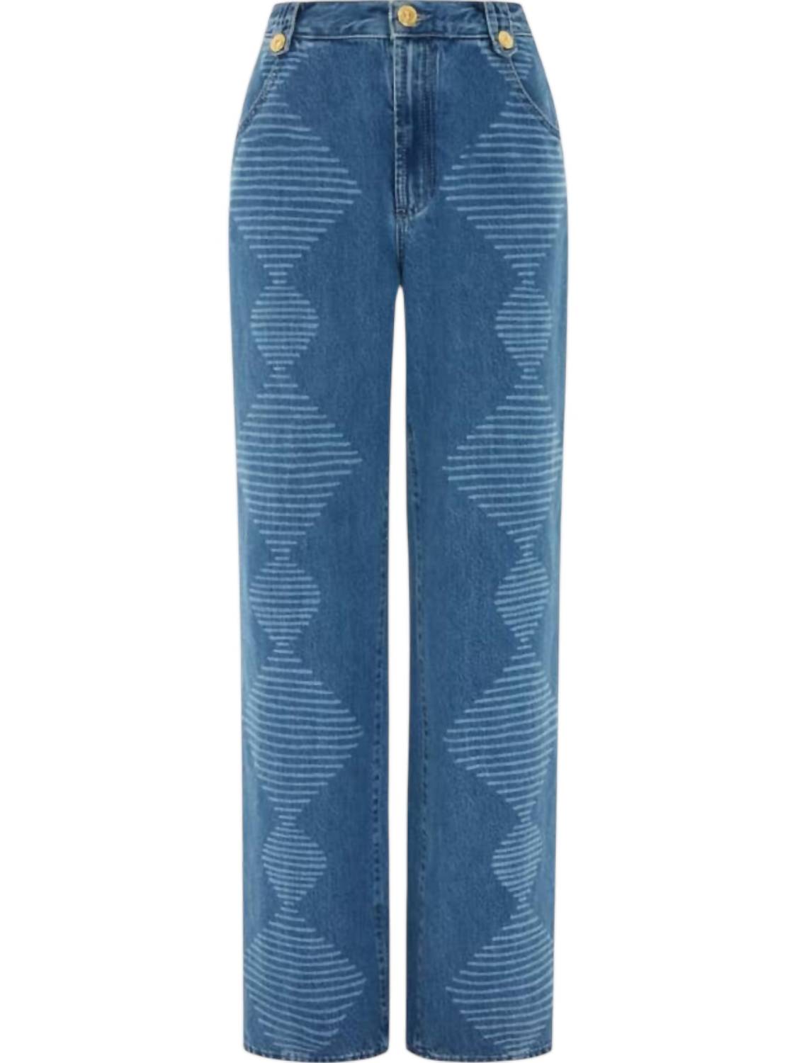 Hayley Menzies - Laser Printed Cropped Wide Leg Jeans