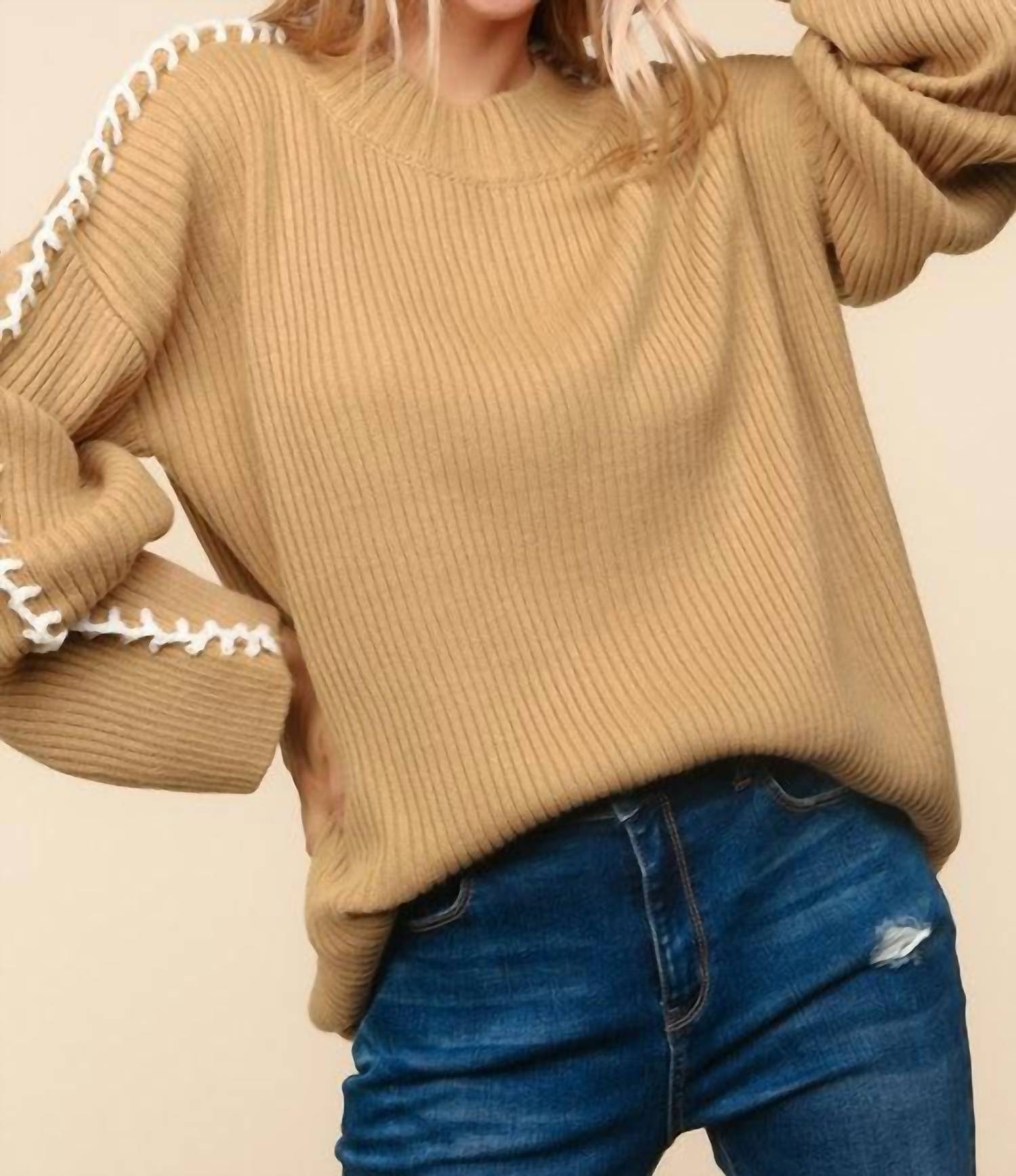Haptics - Stitch Detail Oversized Sweater