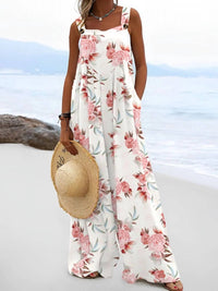 Trendsi - Full Size Floral Wide-Leg Overalls Plus Size
