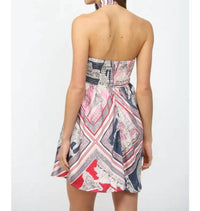 Fate By Lfd - Bordered Destination Print Draped Mini Dress