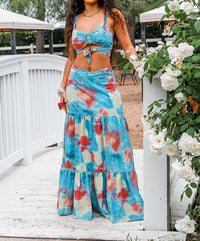 Surelymine - Miami Vibes Printed Maxi Skirt Set