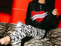 QUEEN OF SPARKLES Be My Valentine Top in black - women's sweater