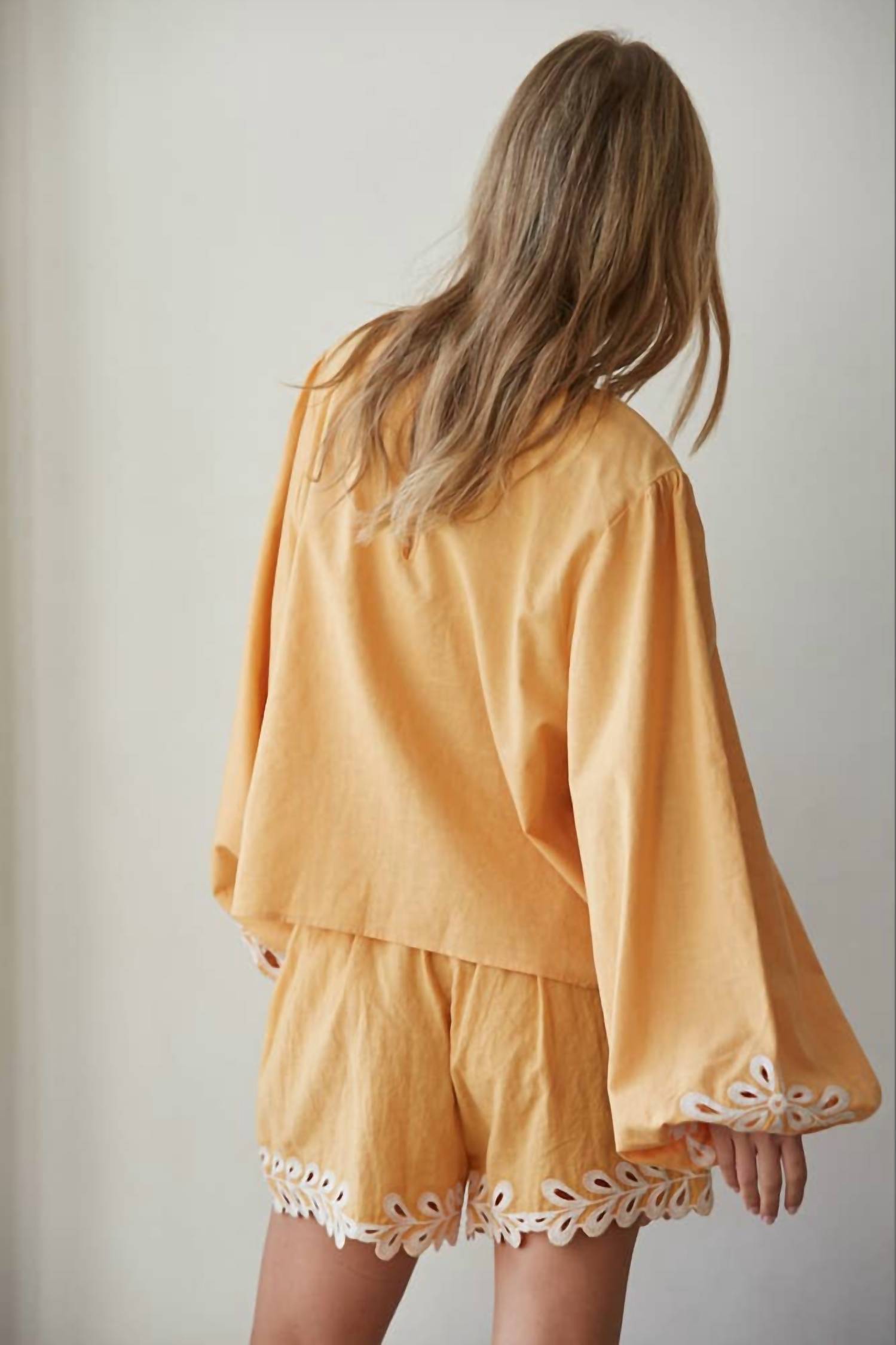 By Together - Women's Resort Embroidered Puff Sleeve Top