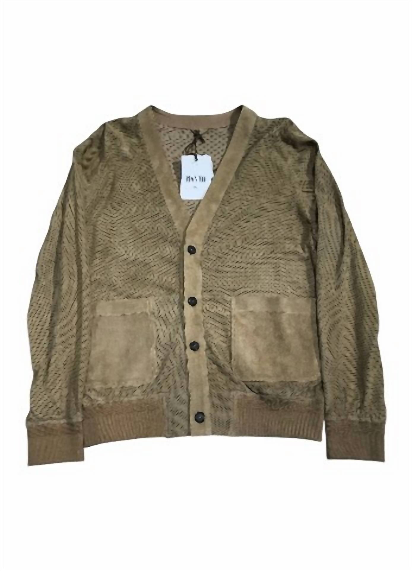 Manto Italia Women's Iris Long Sleeve Cardigan in brown - women's jacket