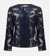 Joseph Ribkoff - Faux Leather And Mesh Jacket
