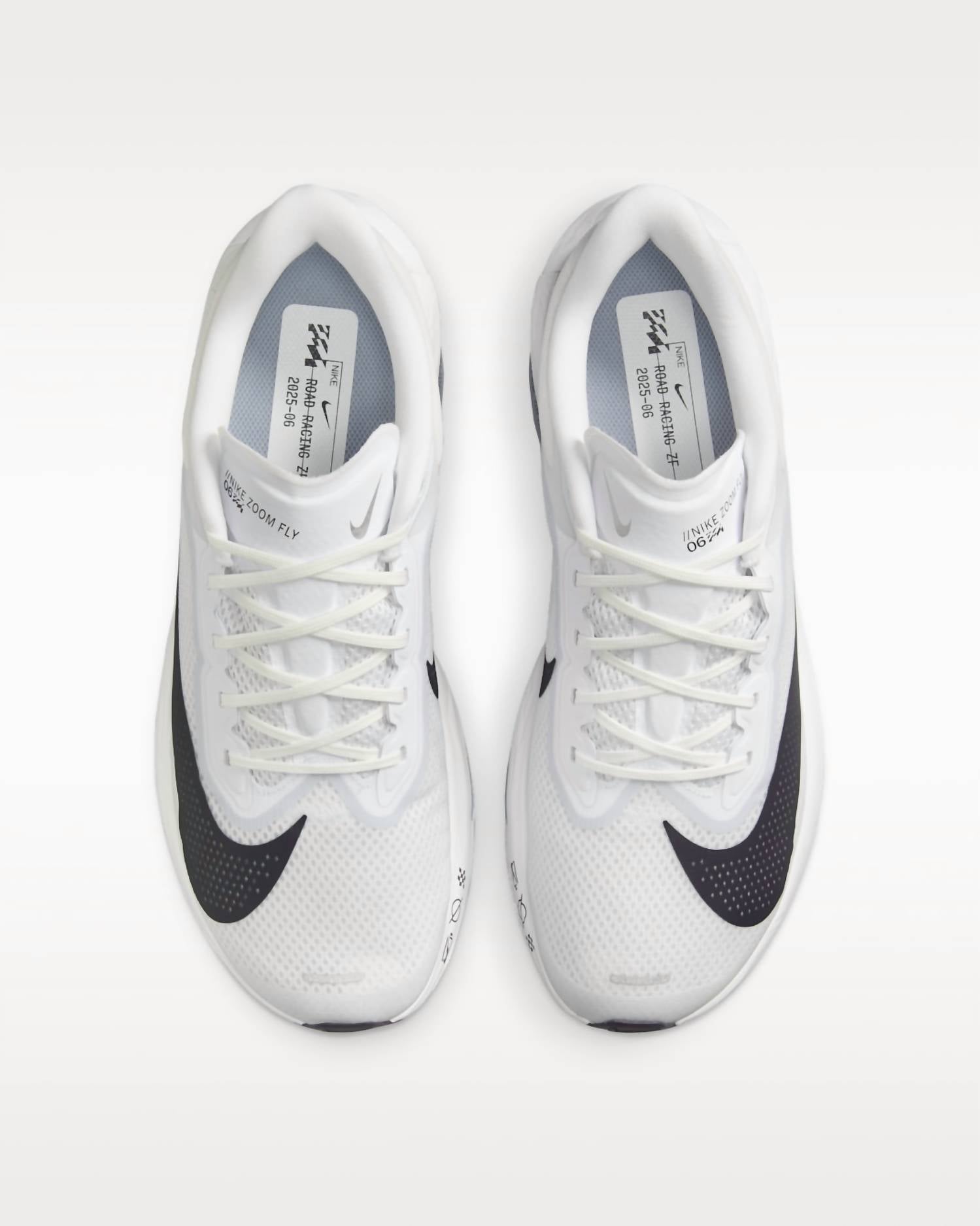 NIKE Men's Zoom Fly 6 Road Racing Shoes in white pure platinum obsidian mist gridiron - men's shoe - view 6