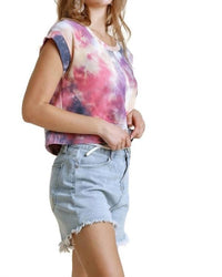 Umgee - Tie Dye Ribbed Crop Top
