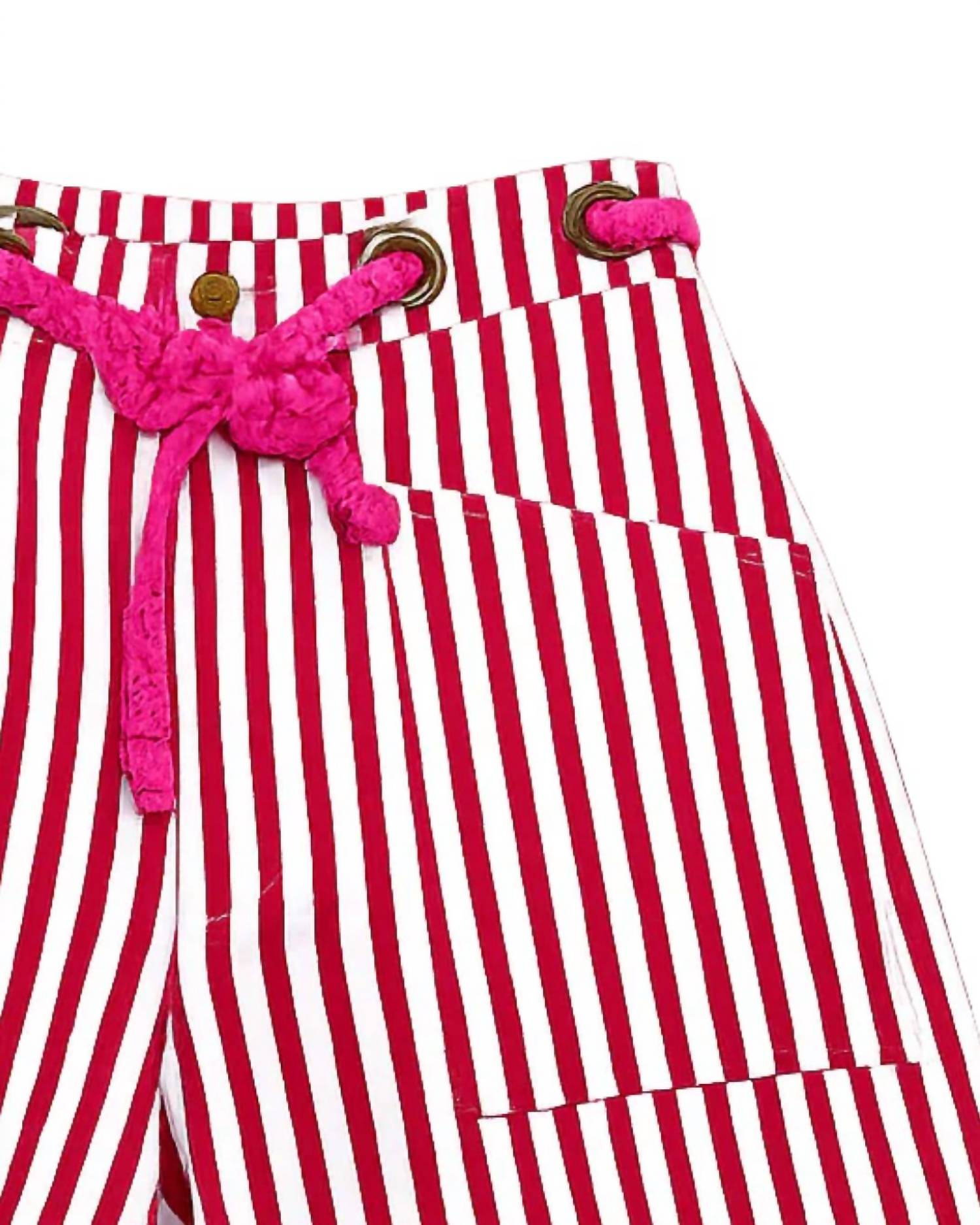 Urban Daizy - Women's High Rise Striped Denim Shorts