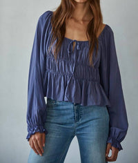 By Together - Long Cap Sleeve Smocked Top