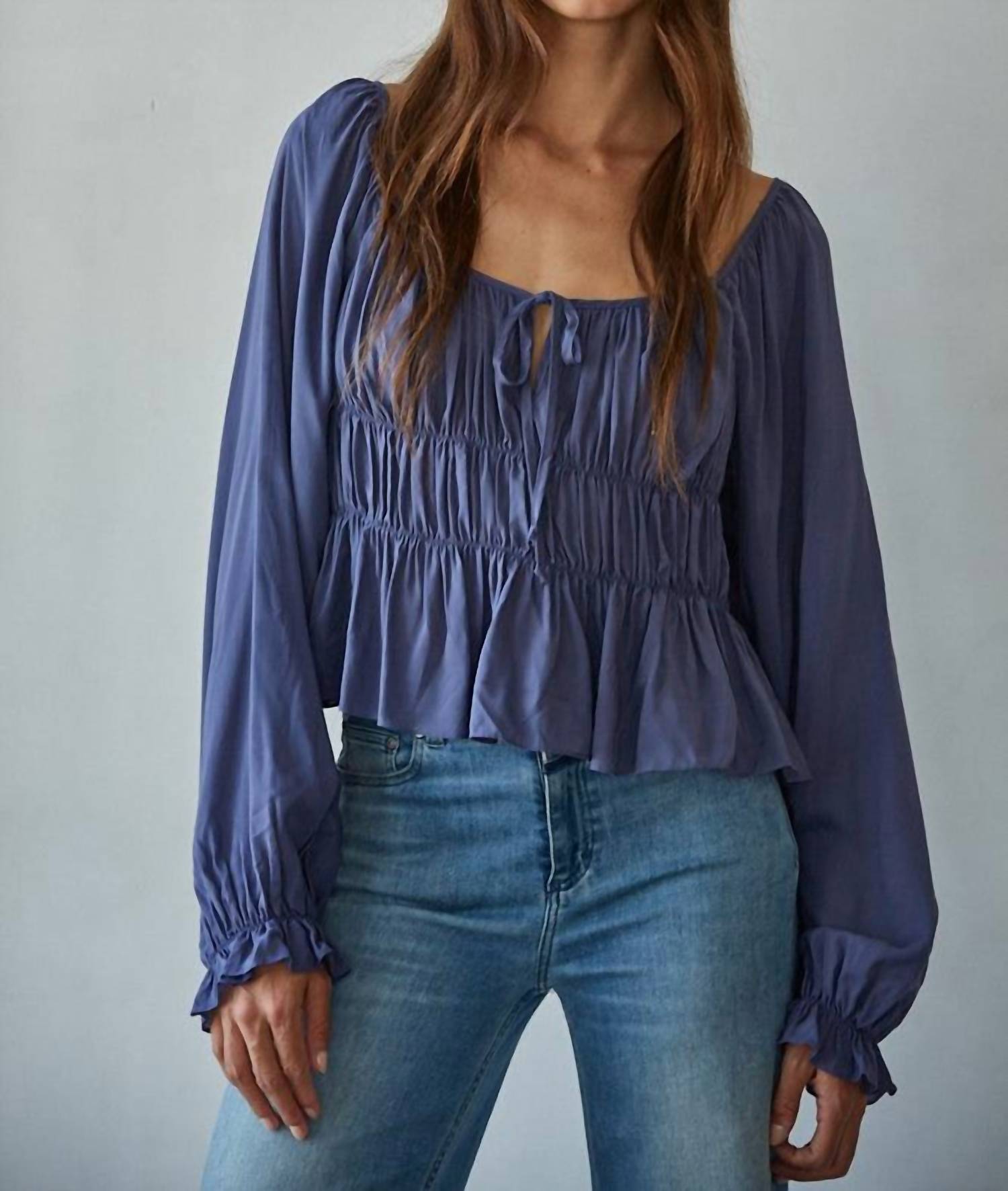 By Together - Long Cap Sleeve Smocked Top