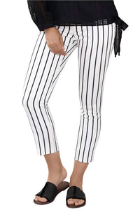 Peace Of Cloth - Banded Waist Stripe Pattern Pant