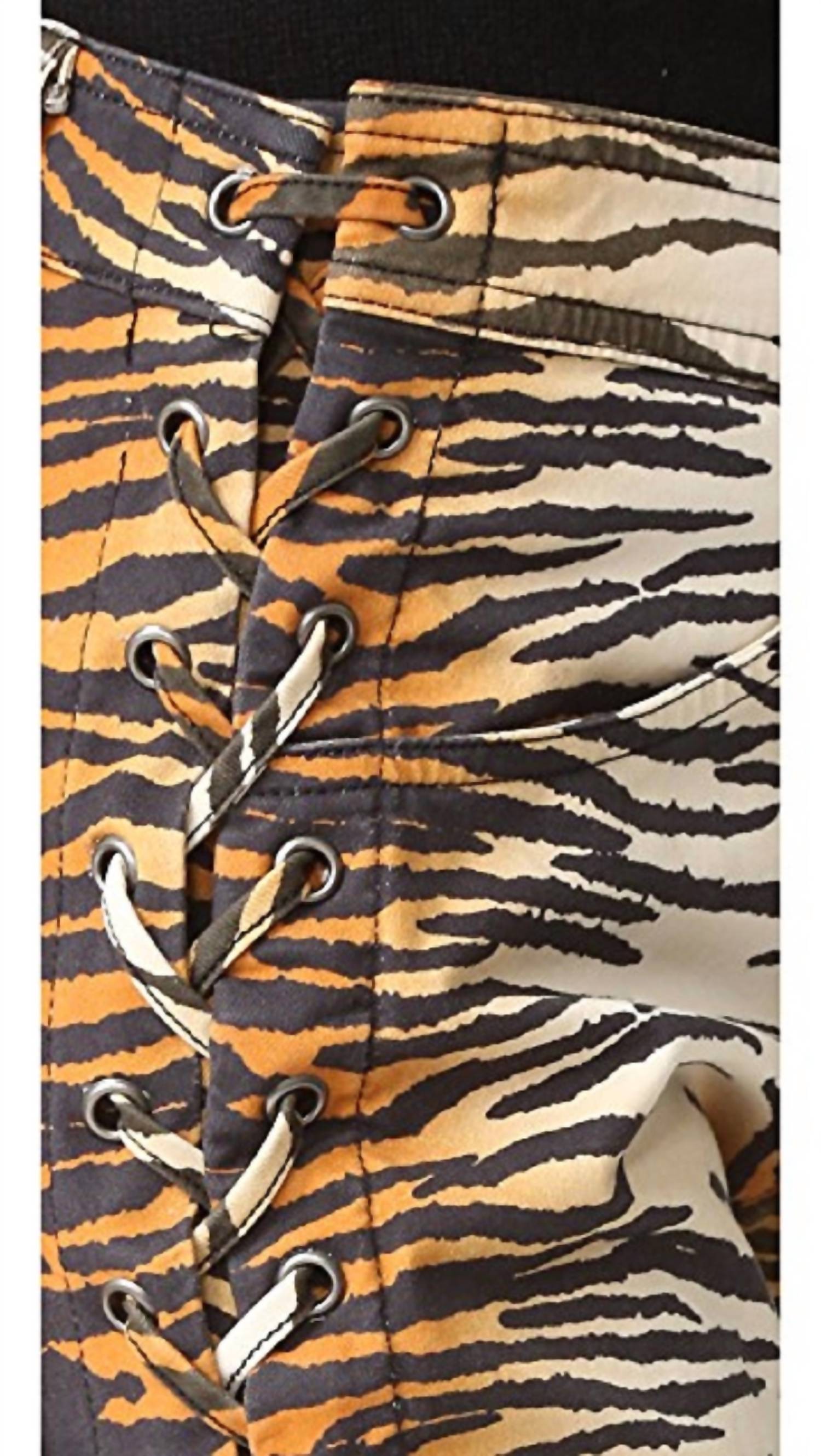 A.L.C. - Animal Print Lace Up Detail Skinny Pants