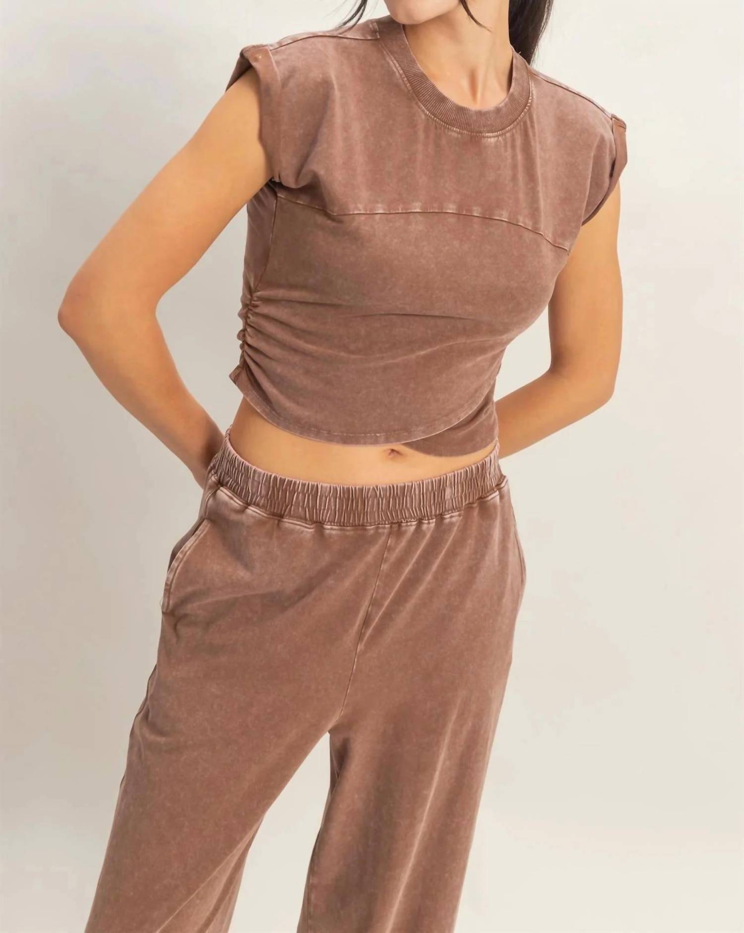 Hyfve - Wrap Front Crop Top And Jogger Set