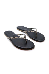 solei sea Women's Indie Flip Flop Sandal in black leopard - women's sandal - alternate view