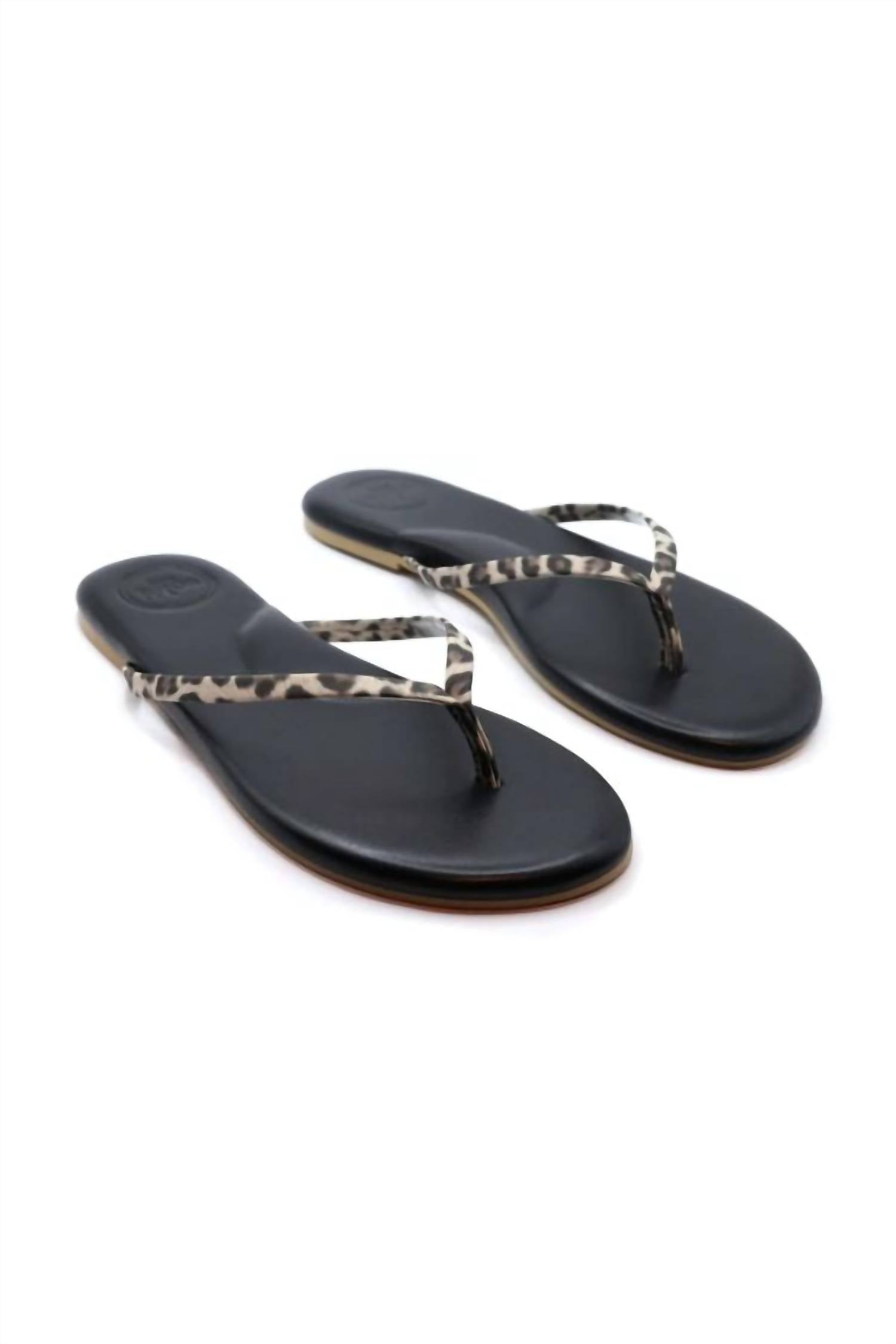 solei sea Women's Indie Flip Flop Sandal in black leopard - women's sandal - alternate view