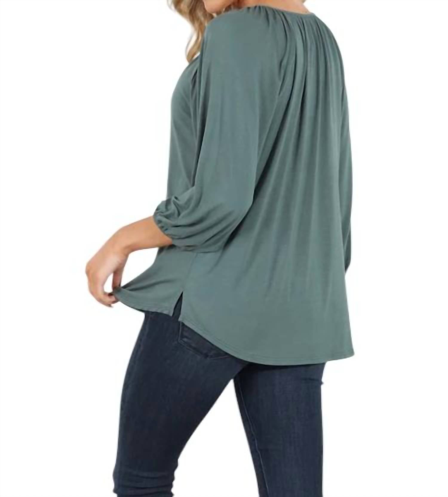 Veronica M - Cupro Stretch Split Neck Top