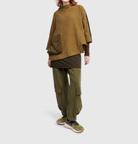 ALEMBIKA Urban Sah Quilted Pullover Sweater in khaki - women's sweater - alternate view