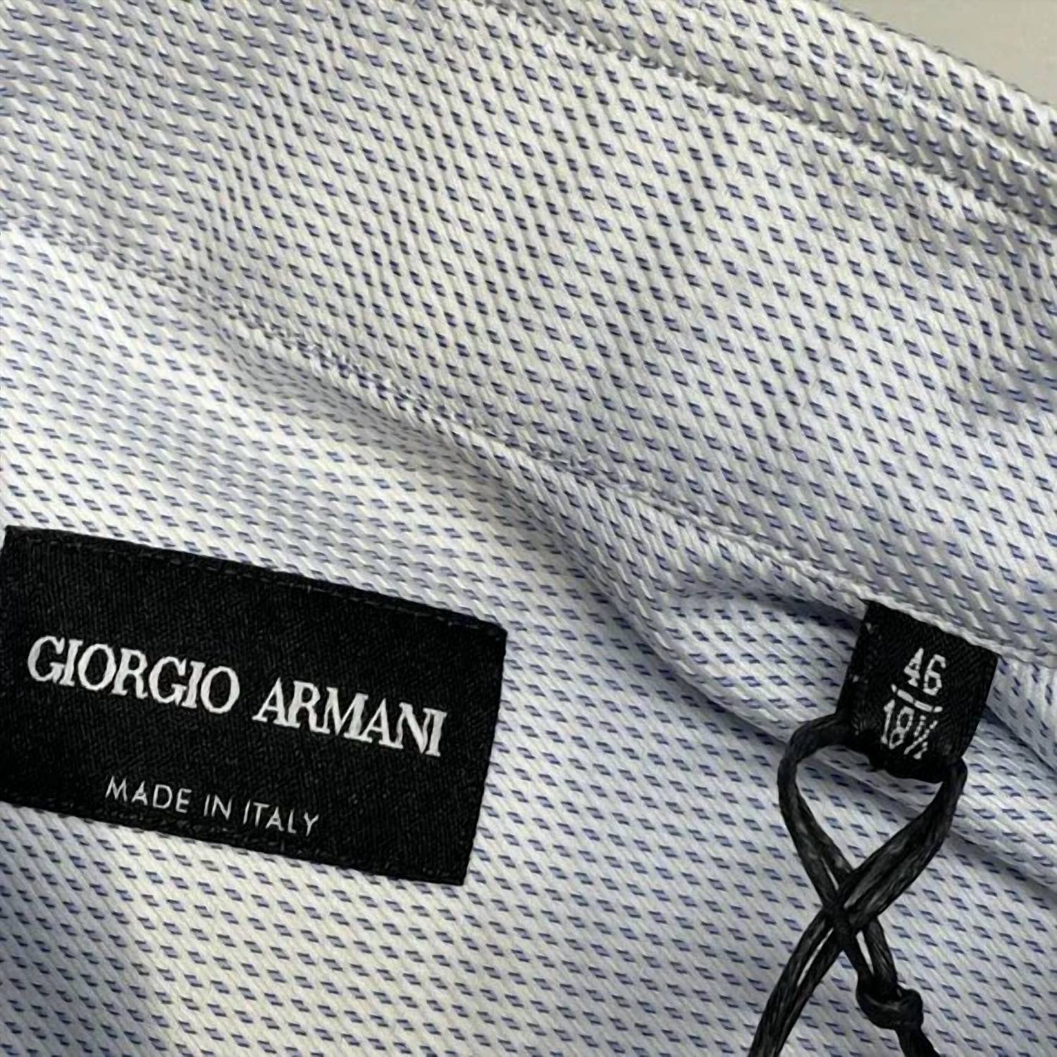 ARMANI Men’s Regular Fit Cotton Button-up Dress Shirt in blue - men's shirt - view 6