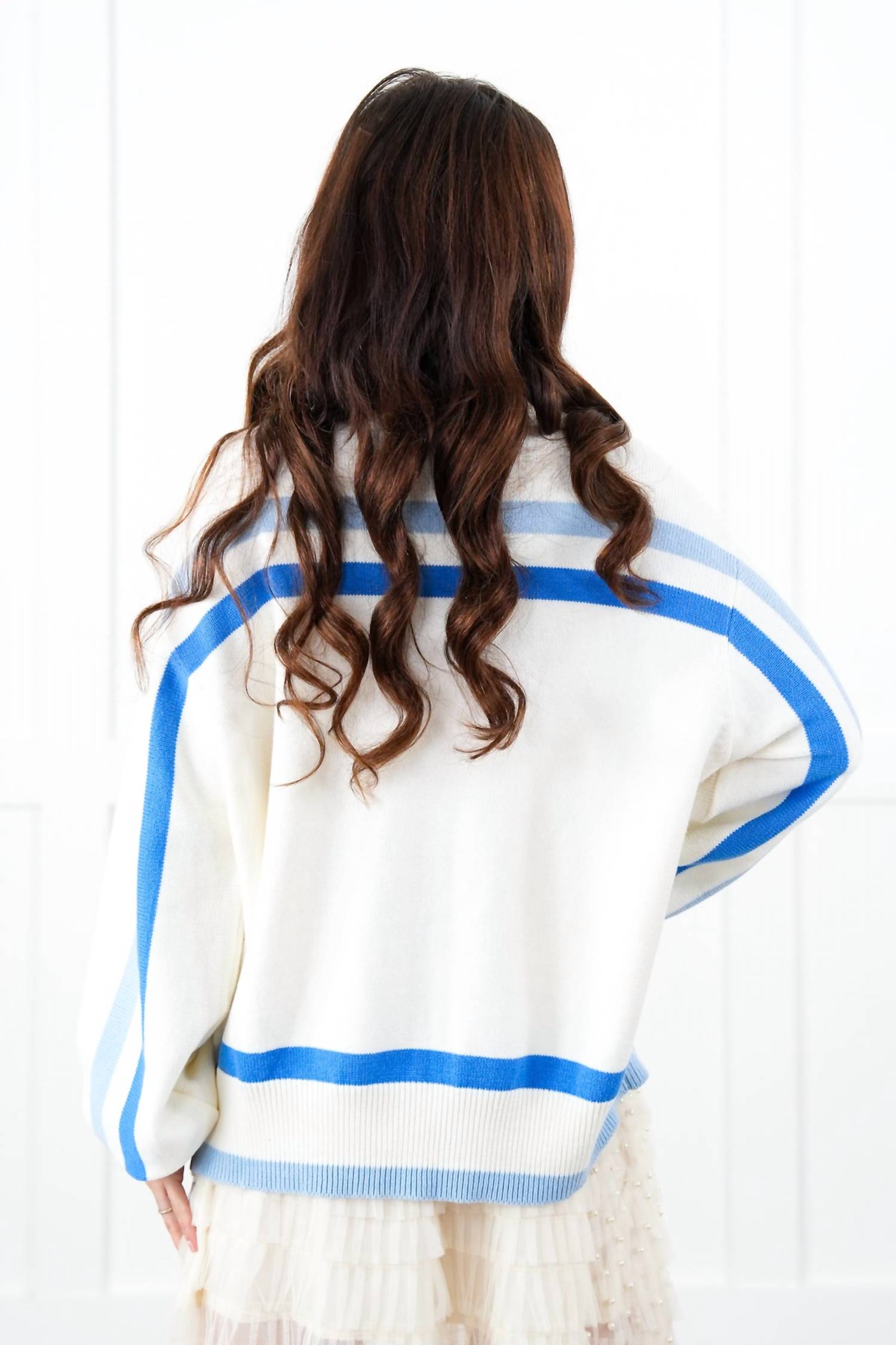 Queen Of Sparkles - "get Lit" Menorah Stripe Sweater