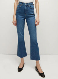 Veronica Beard Caroline Skinny Kick-Flare Jean in blue - women's jeans