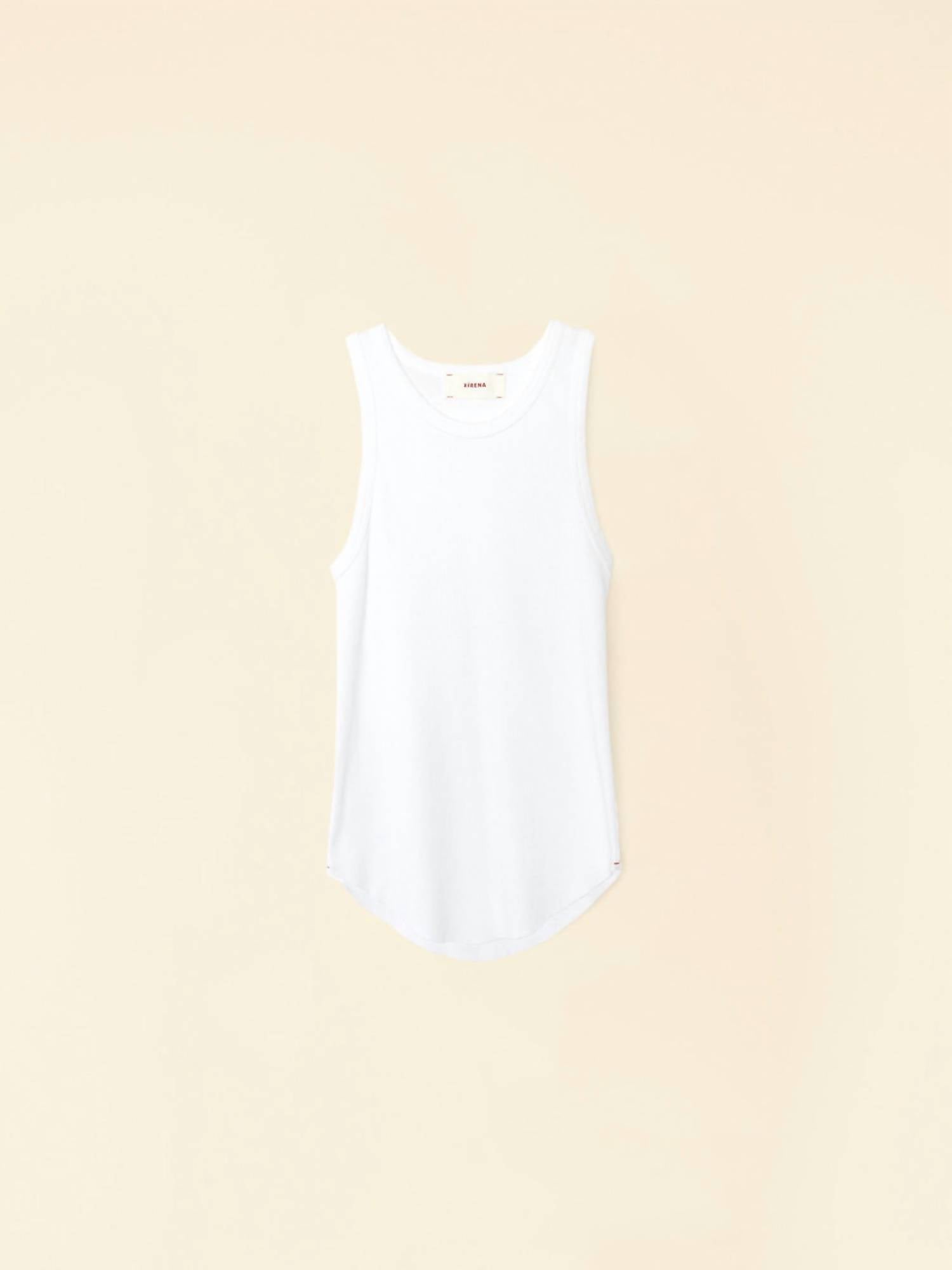 XIRENA Arynn Fine Rib Tank Top in white - women's tank top - alternate view