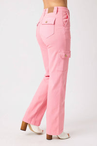 Judy Blue - High Waist Garment Dyed Straight Cargo Pants
