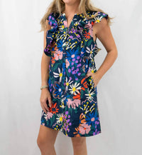 Entro - Floral Button Up Mini Dress