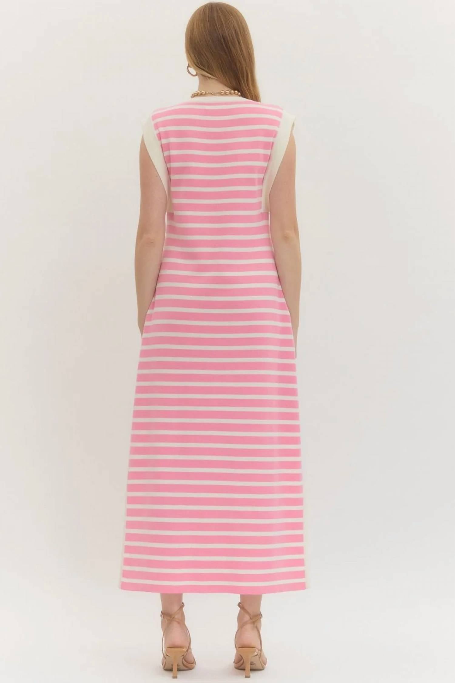 Entro - Alice Striped Knit Maxi Dress