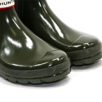 HUNTER Women's Original Gloss Chelsea Boots in dark olive - women's shoe - view 7