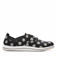 Clarks Women's Cloudsteppers Breeze Ave Lace Up Sneaker in black canvas - women's sneaker