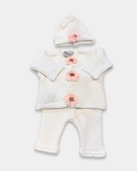Gita - Girl's 2pc Sweater With Light Pink Stone/small Rhinestone