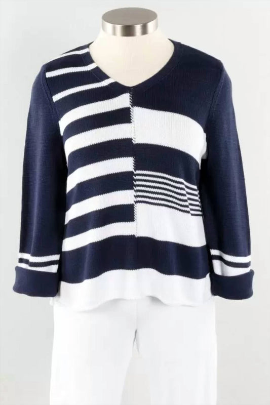 Habitat - Women's Mixed Stripe Cable Pullover Sweater
