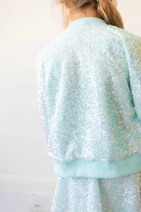 Mila & Rose Girls Sequin Jacket in aqua - item - detail view