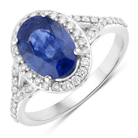 Diana M Jewels - Women's Oval Natural Ceylon Blue Sapphire Fashion Ring (3.51 Ct) - Signature Plus