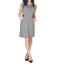 Papillon - Plaid Short Sleeve Sweater Dress With Pockets