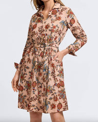 Foxcroft Agnes Corduroy Mini Shirt Dress in multi - women's dress