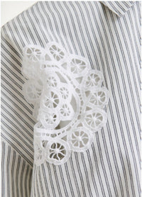 ESSENTIEL ANTWERP Women's Identical Lace Applique Shirt in white - women's blouse - alternate view