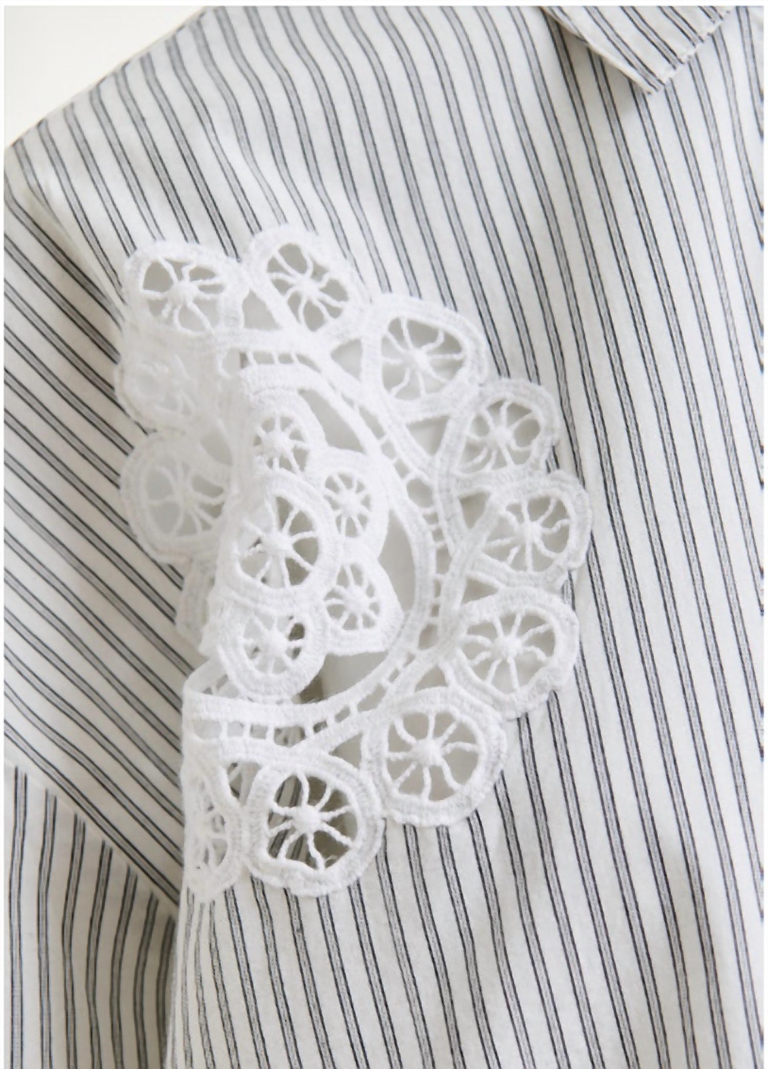 ESSENTIEL ANTWERP Women's Identical Lace Applique Shirt in white - women's blouse - alternate view