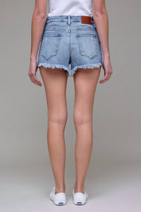 Hidden - Finn High Rise Distressed Fray Hem Shorts