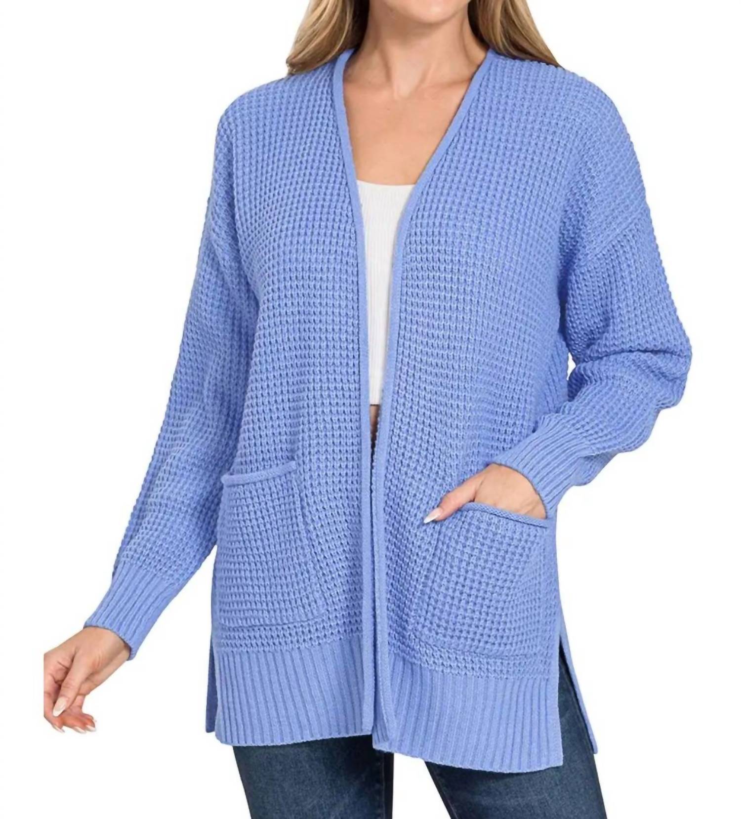 Vanilla Monkey - Cuddle Up Waffle Open Cardigan Sweater