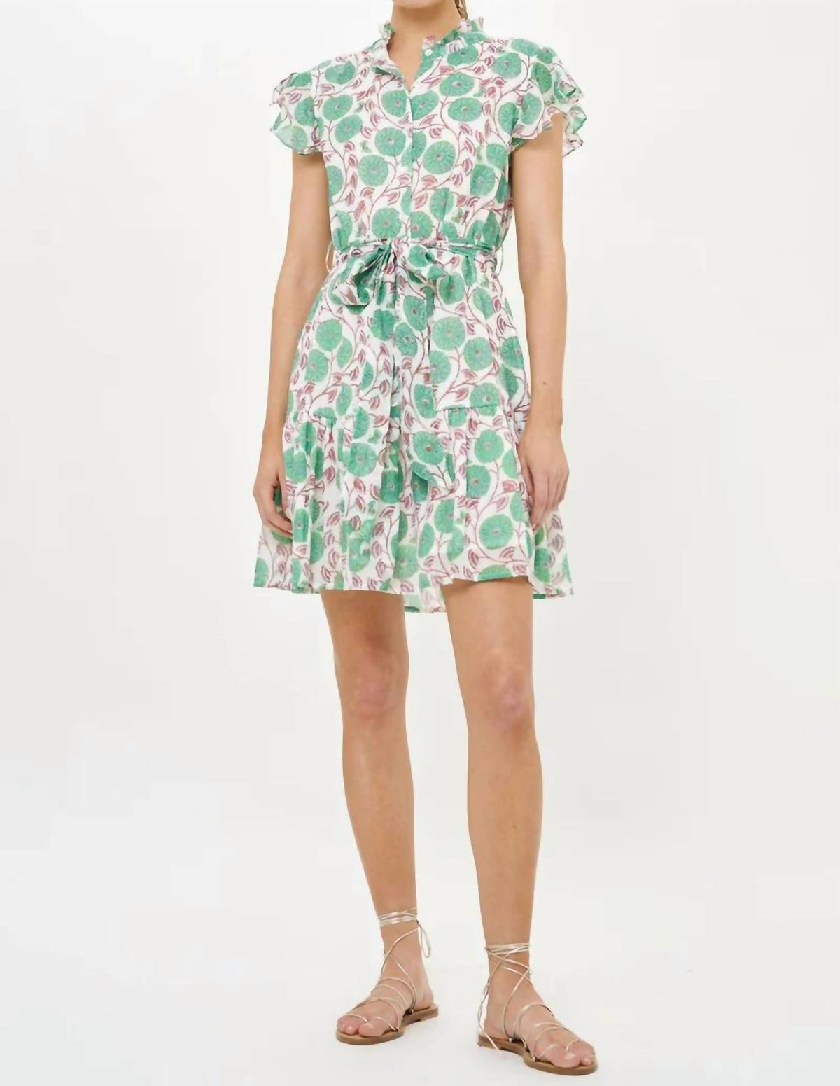 Oliphant - Ruffle Collar Button Mini Dress