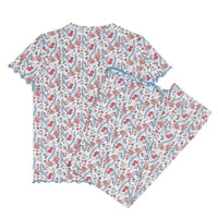 Minnow - Women's Feathered Floral Pima Pajamas Set