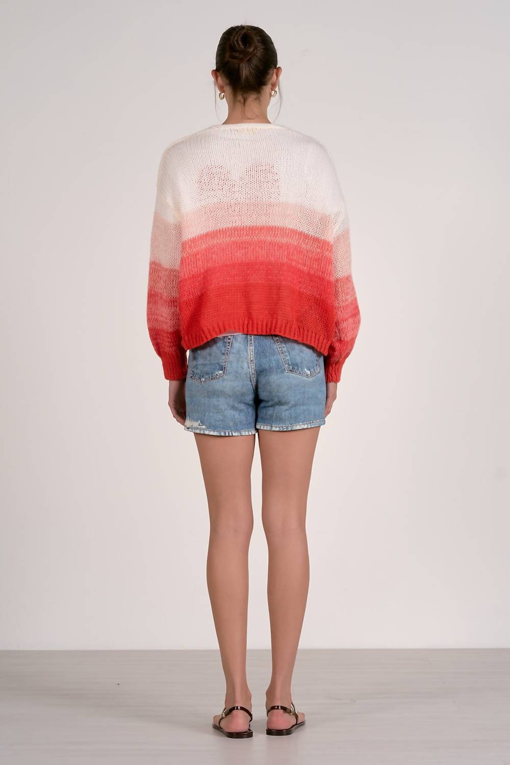 ELAN Loose Fit Cardigan Top in ombre - women's cardigan - alternate view