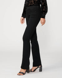 Paige High Rise Manhattan Boot 34.5″ Jean in black shadow - women's jeans - detail view