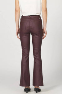 DEAR JOHN DENIM Jaxtyn Wax Coat Flare Jeans in oxblood - women's jeans - alternate view